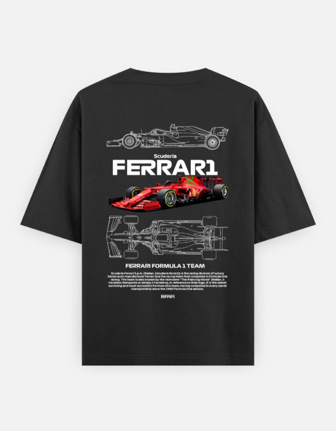 Scuderia Ferrari F1 Blueprint T-Shirt | Racing Heritage Edition