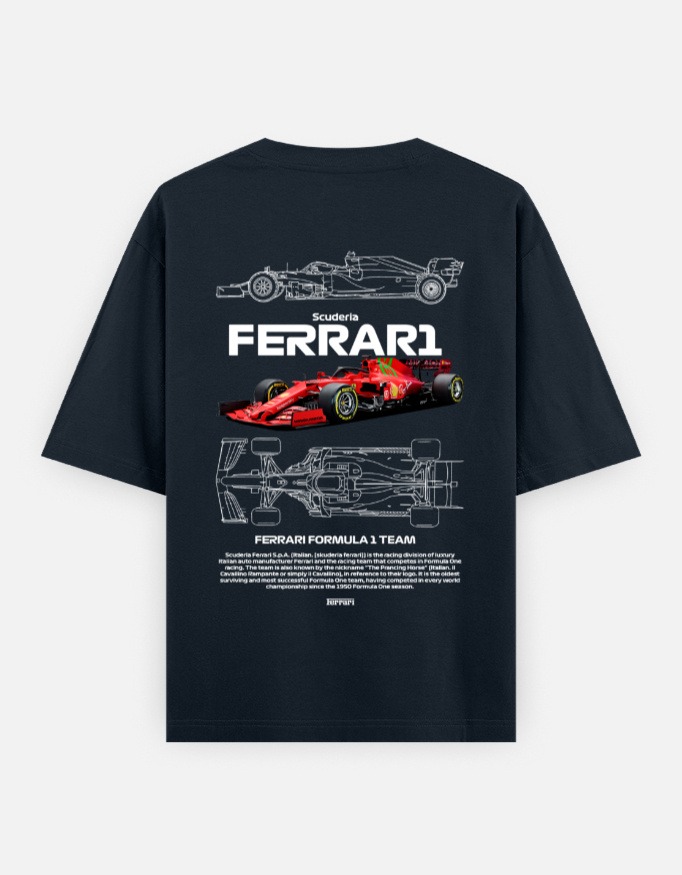 Scuderia Ferrari F1 Blueprint T-Shirt | Racing Heritage Edition - Image 2