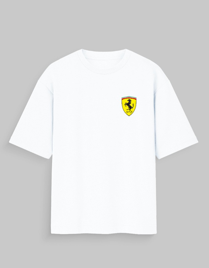 #16 Leclerc Ferrari Tee – Scuderia Blueprint Edition (Oversized) - Image 2