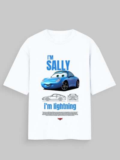 I’m Sally, I’m Lightning Tee – Pixar-Inspired Oversized Shirt (Front)