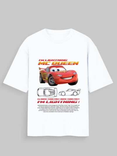 I’m Lightning McQueen Tee – Pixar Cars Oversized T-Shirt (Front)