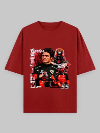 Carlos Sainz Ferrari Tee – F1 Driver Tribute Graphic (No. 55 Edition)