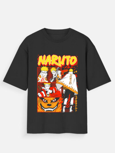 Naruto Evolution Oversized Tee – From Jinchūriki to Hokage