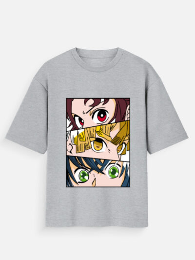 Triple Gaze – Anime Trio Eyes Graphic Tee Unisex Oversized Standard T-Shirt