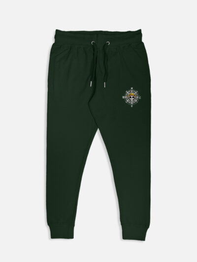 Men's Green Joggers with Skull Compass Printed - Casual Comfortable Fitness Wear