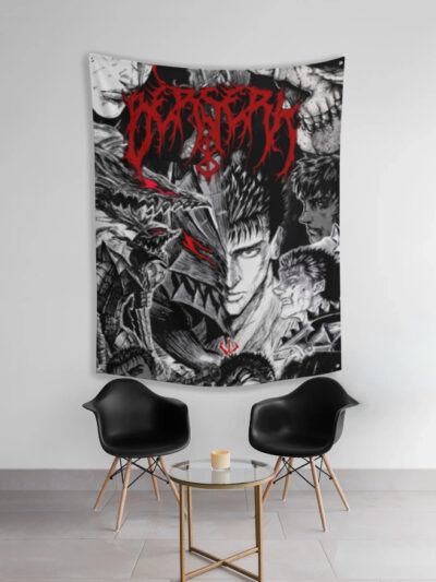 Berserk Guts Fabric Wall Art – The Black Swordsman’s Rage