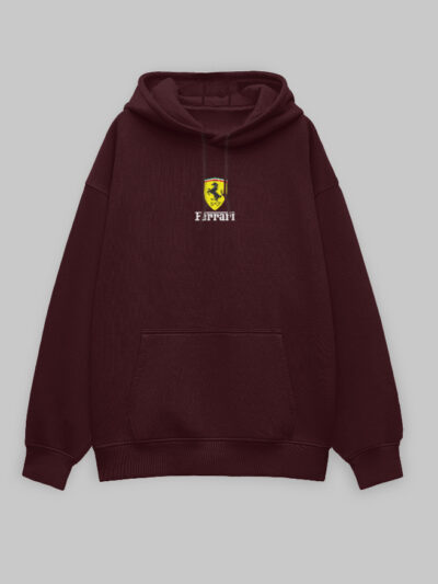 Ferrari Embroidered Logo Hoodie – Premium F1 Streetwear for Racing Enthusiasts | Unisex Oversized Hoodie